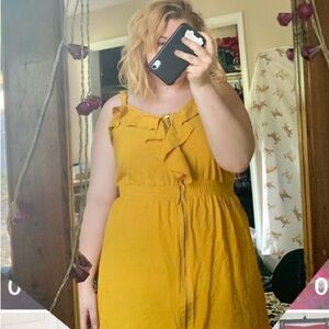 Ashley Stewart Mustard Midi Dress